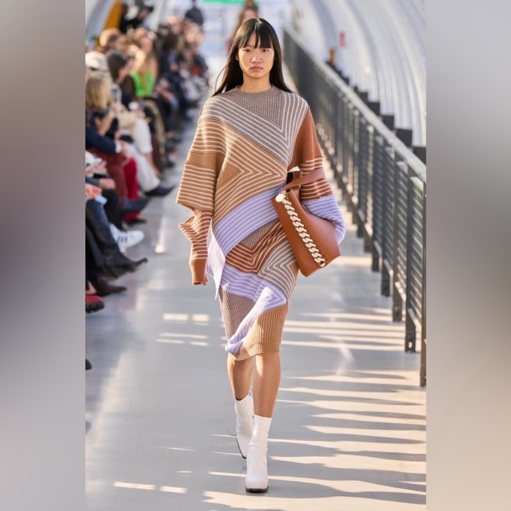 Stella McCartney Brown and Lavender Geometric Dress